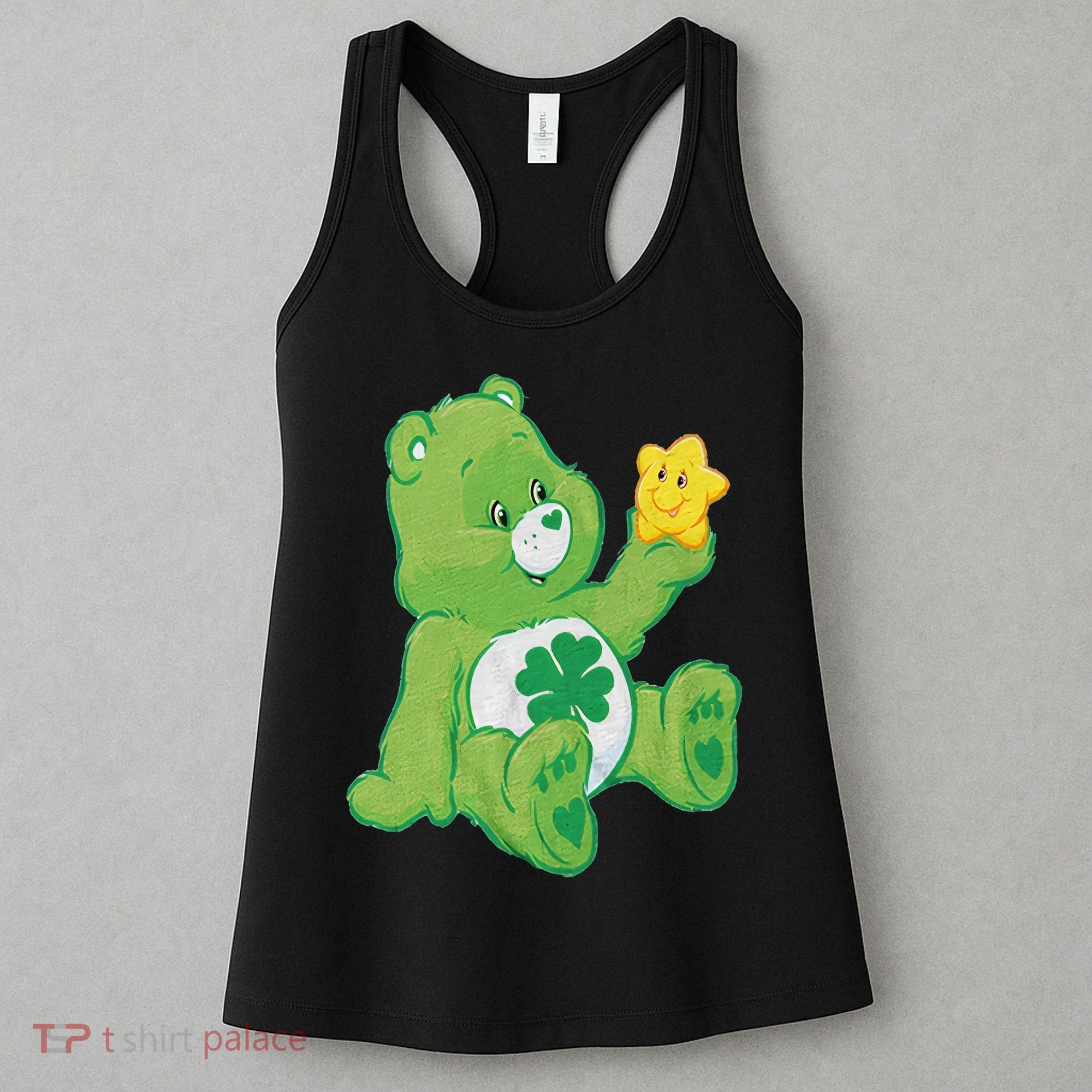 Lucky Bear With Star Saint Patrick's Day Irish Shamrock Cute Funny Women's Tank Top
