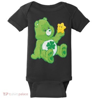 Lucky Bear With Star Saint Patrick's Day Irish Shamrock Cute Funny Baby Bodysuit