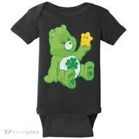 Lucky Bear With Star Saint Patrick's Day Irish Shamrock Cute Funny Baby Bodysuit thumb 0