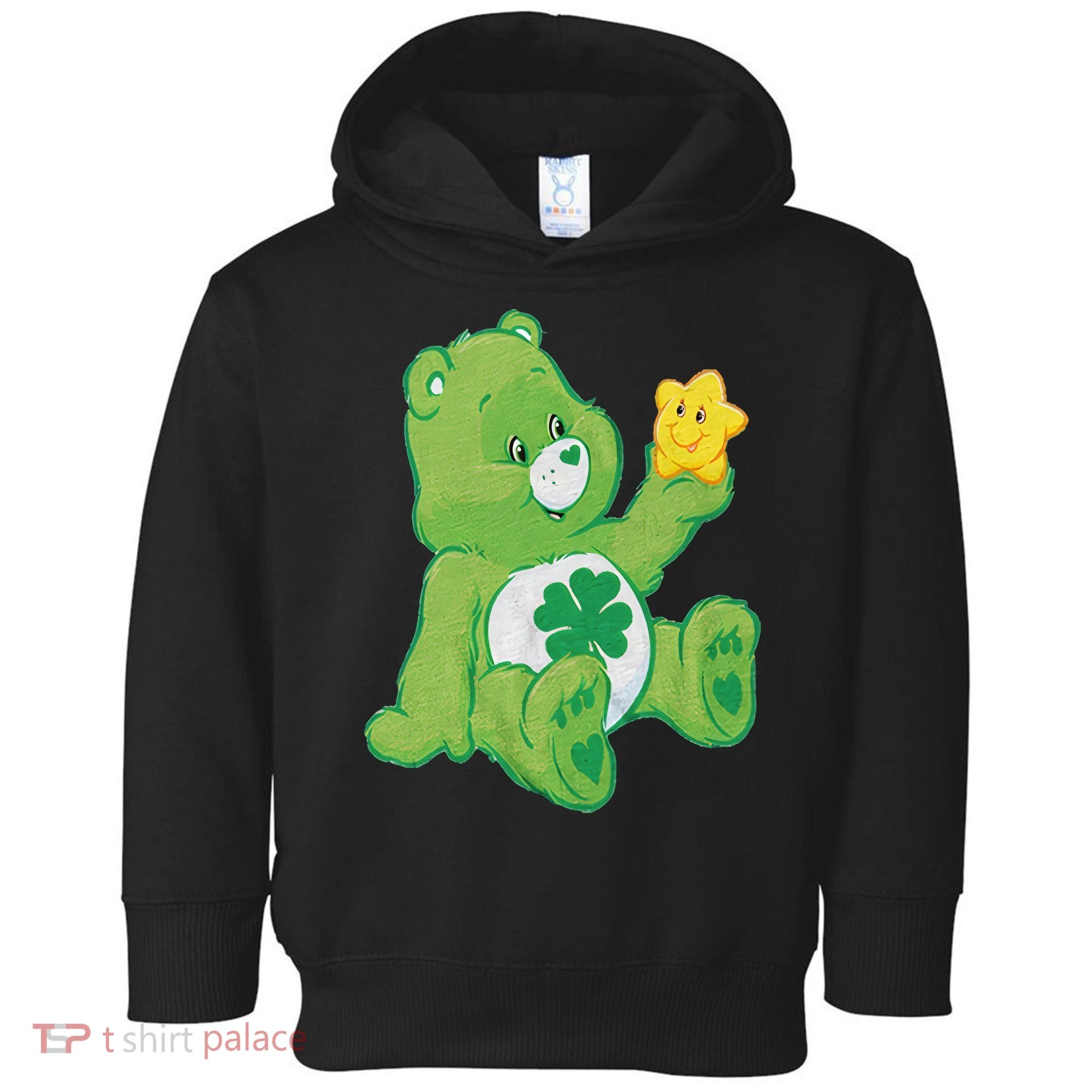 Lucky Bear With Star Saint Patrick's Day Irish Shamrock Cute Funny Toddler Hoodie