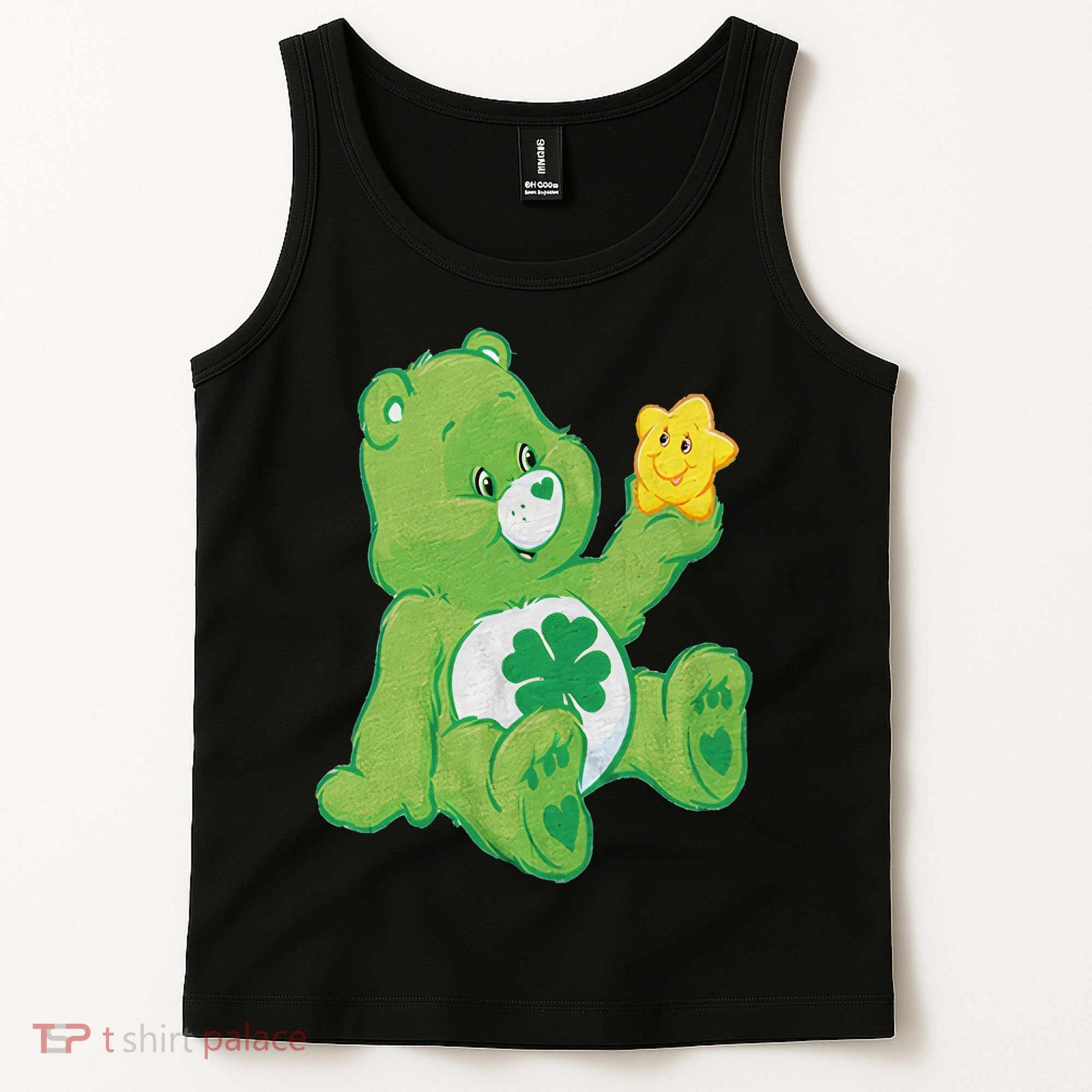 Lucky Bear With Star Saint Patrick's Day Irish Shamrock Cute Funny Tank Top