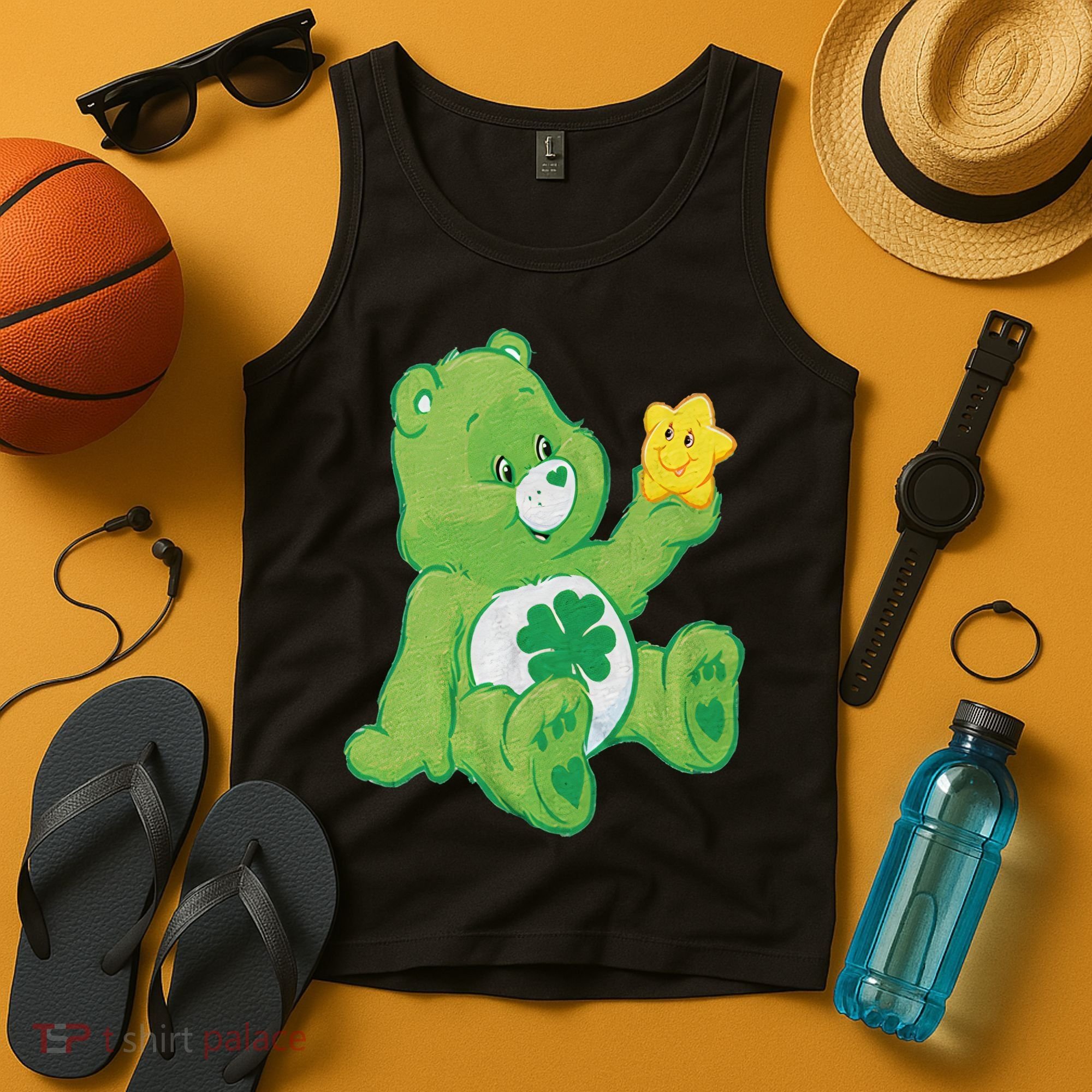 Lucky Bear With Star Saint Patrick's Day Irish Shamrock Cute Funny Tank Top