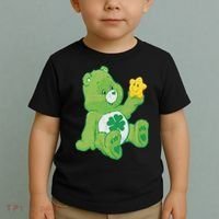 Lucky Bear With Star Saint Patrick's Day Irish Shamrock Cute Funny Toddler T-Shirt thumb 2