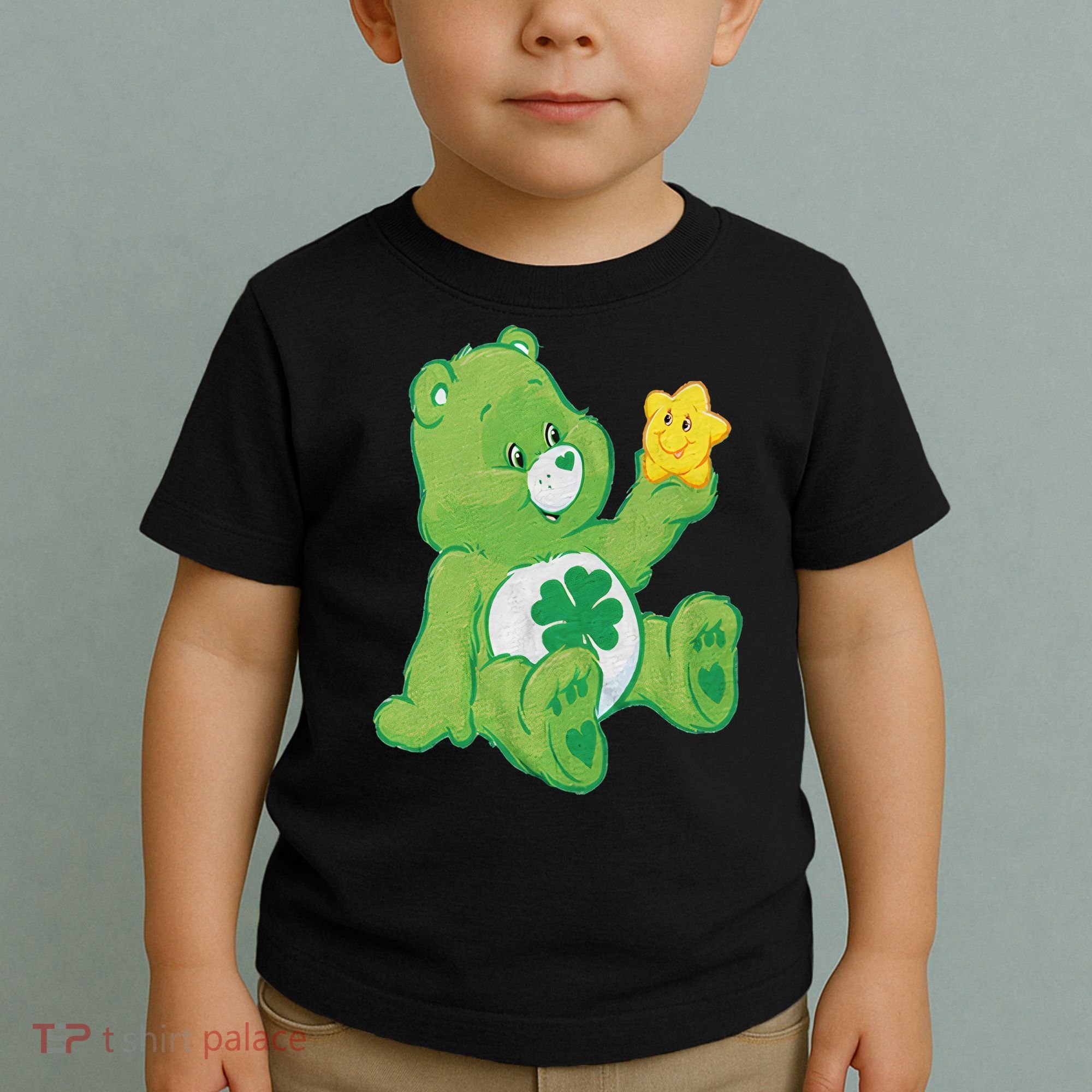 Lucky Bear With Star Saint Patrick's Day Irish Shamrock Cute Funny Toddler T-Shirt