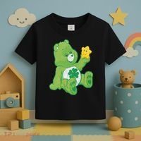 Lucky Bear With Star Saint Patrick's Day Irish Shamrock Cute Funny Toddler T-Shirt thumb 3