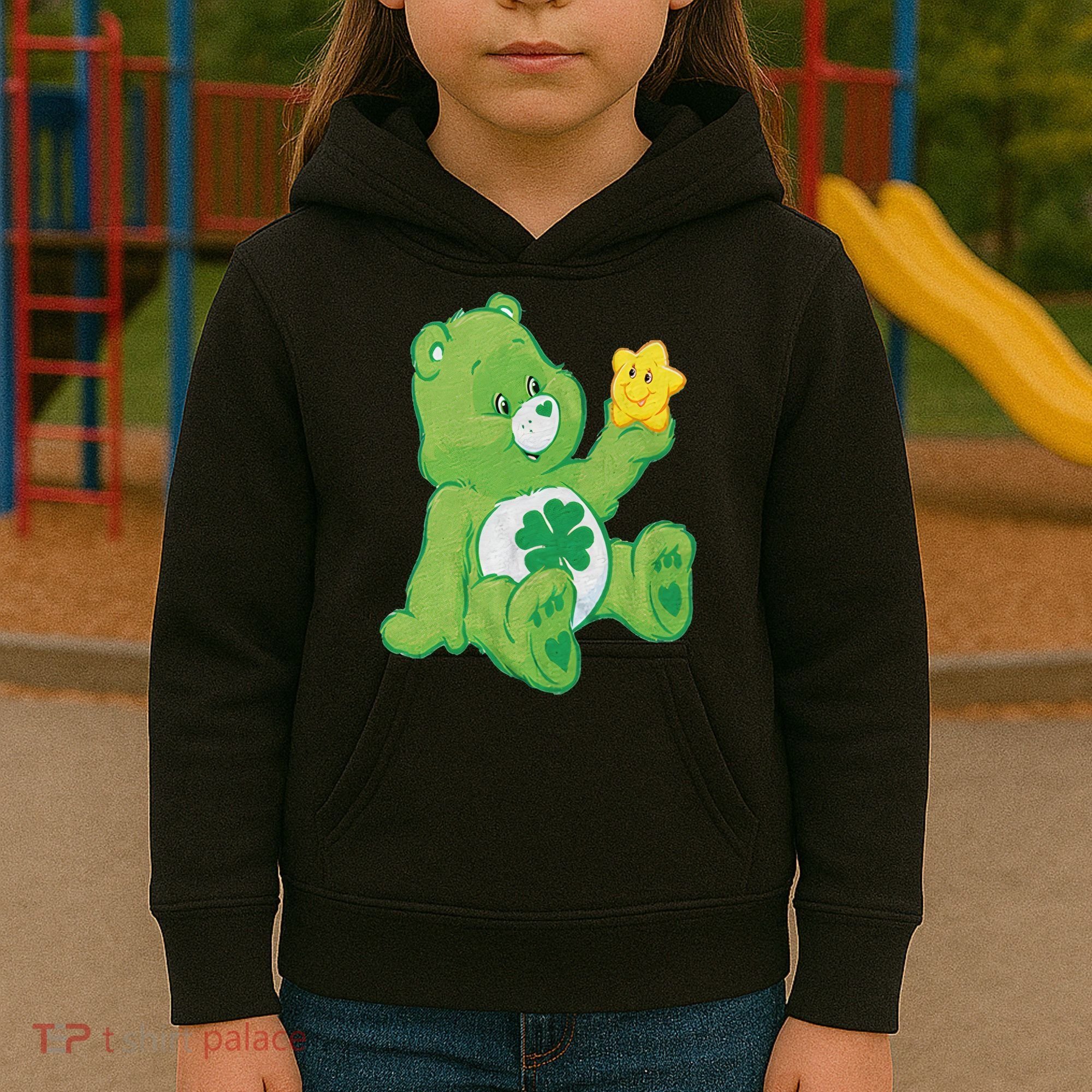 Lucky Bear With Star Saint Patrick's Day Irish Shamrock Cute Funny Kids Hoodie