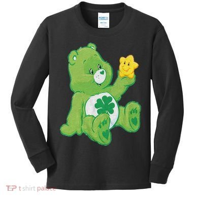 Lucky Bear With Star Saint Patrick's Day Irish Shamrock Cute Funny Kids Long Sleeve Shirt