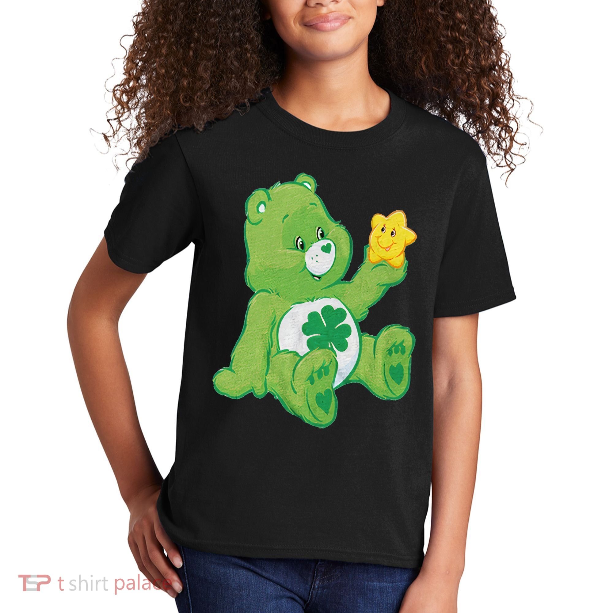 Lucky Bear With Star Saint Patrick's Day Irish Shamrock Cute Funny Kids T-Shirt