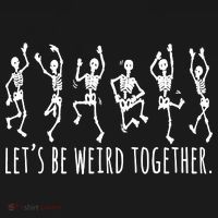 Lets Be Weird Together Funny Dancing Skeleton Doggie Tank thumb 4