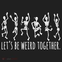 Lets Be Weird Together Funny Dancing Skeleton Beanie thumb 2