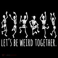 Lets Be Weird Together Funny Dancing Skeleton Women's Hoodie thumb 2