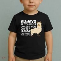 Llama Be Yourself Unless You Can Be A Llama Toddler T-Shirt thumb 2