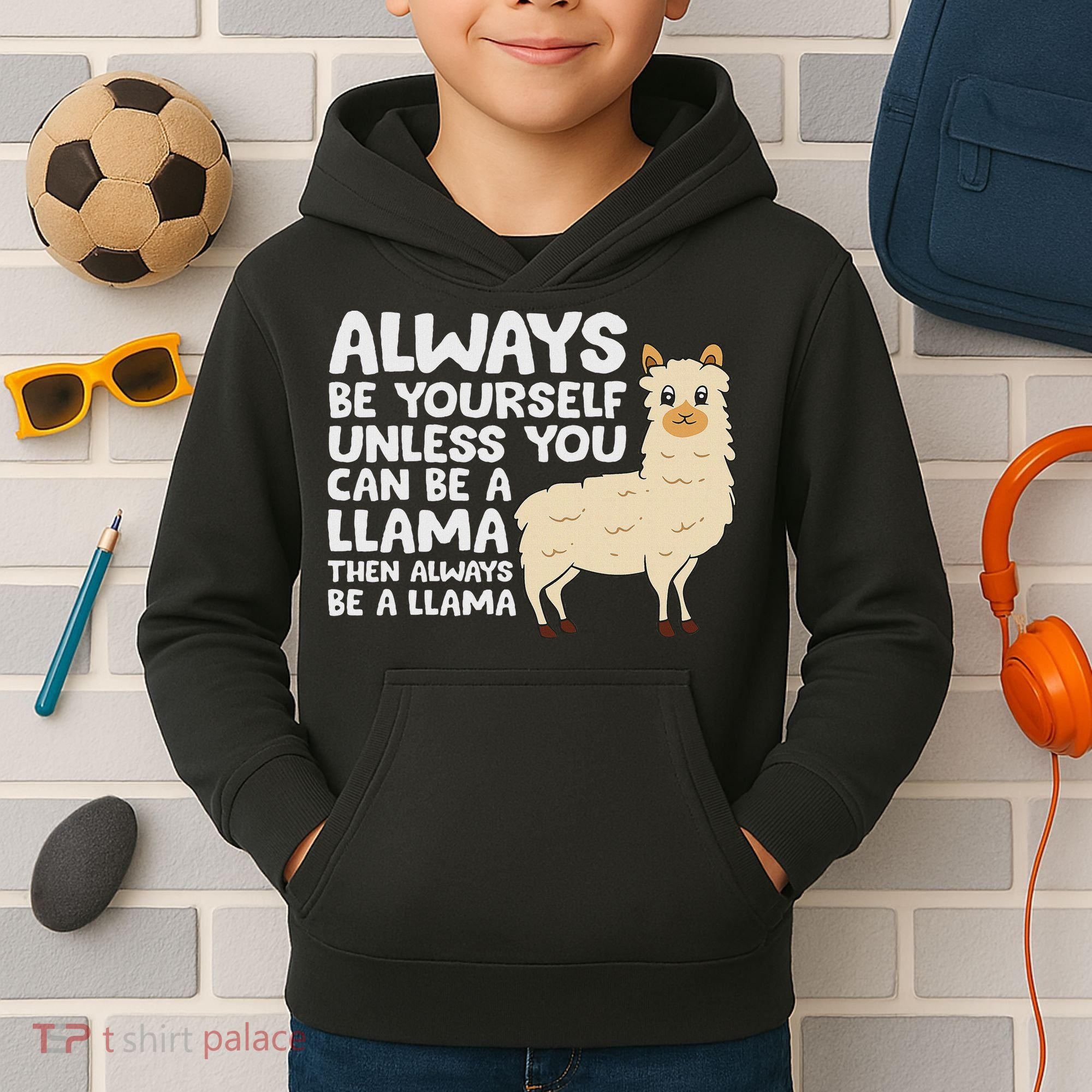 Llama Be Yourself Unless You Can Be A Llama Kids Hoodie