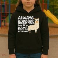 Llama Be Yourself Unless You Can Be A Llama Kids Hoodie thumb 3