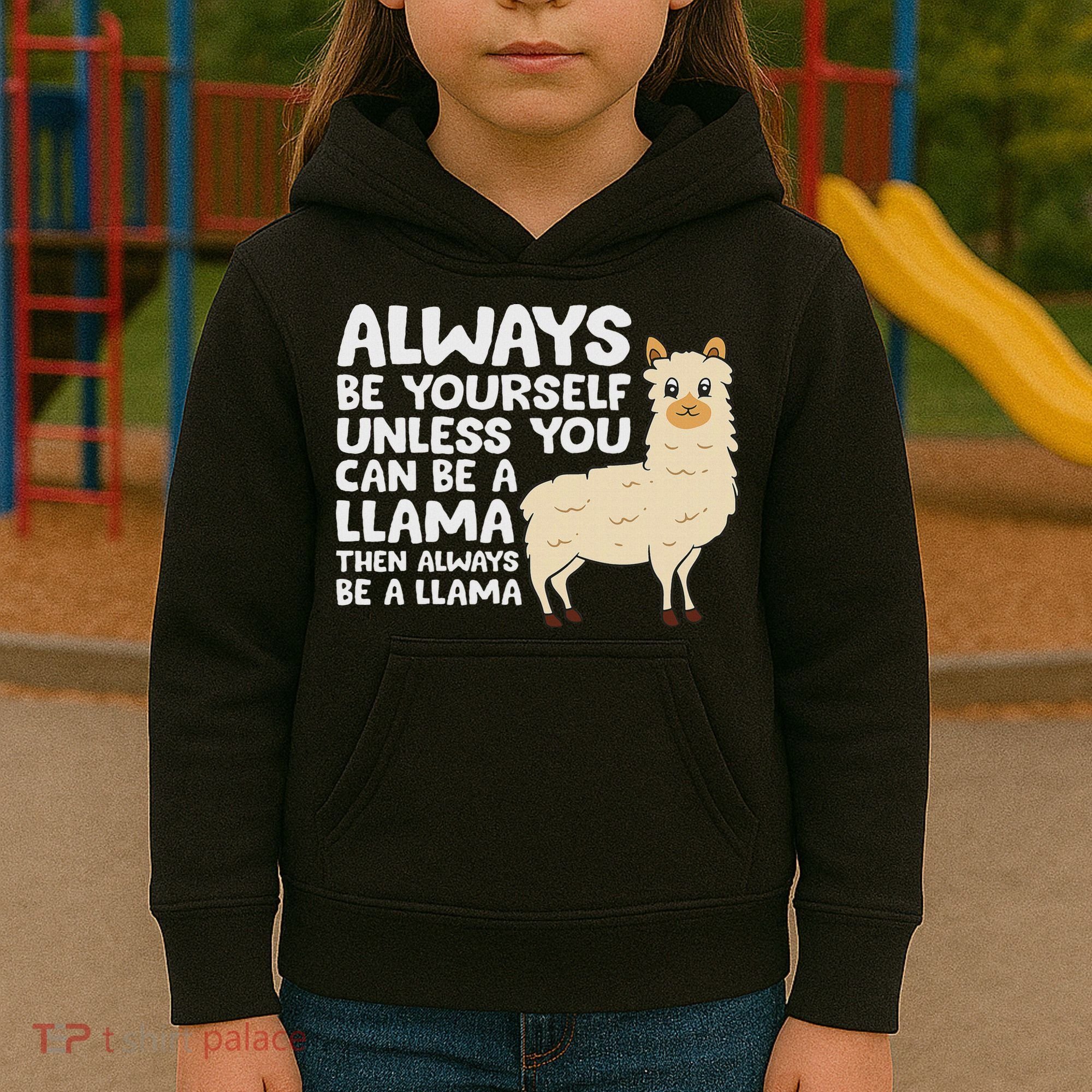 Llama Be Yourself Unless You Can Be A Llama Kids Hoodie