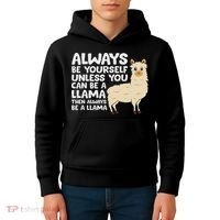 Llama Be Yourself Unless You Can Be A Llama Kids Hoodie thumb 4