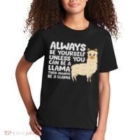 Llama Be Yourself Unless You Can Be A Llama Kids T-Shirt thumb 2