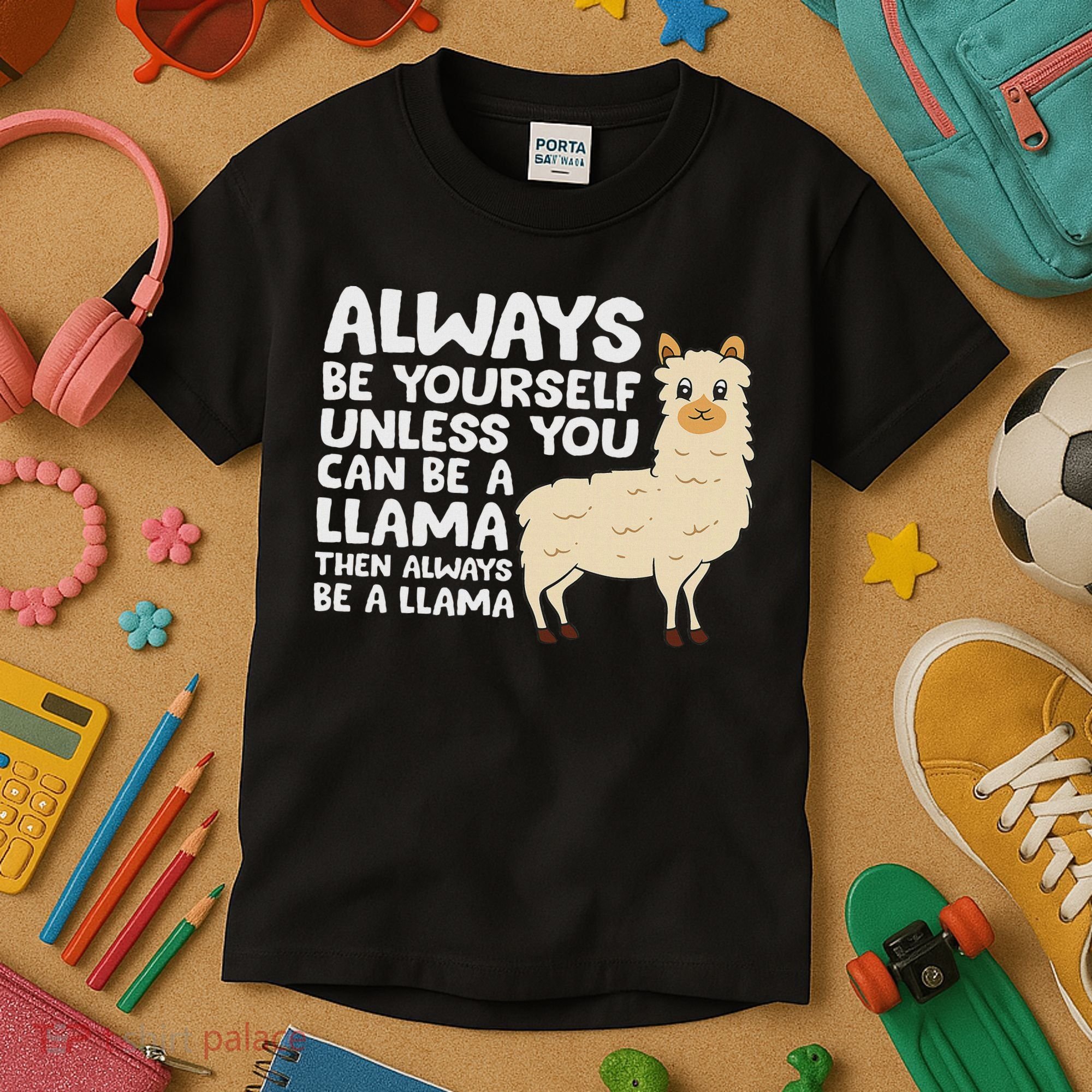 Llama Be Yourself Unless You Can Be A Llama Kids T-Shirt