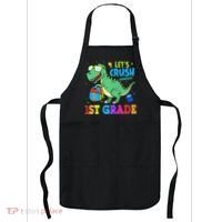 Let's Crush 1st Grade T Rex Dinosaur Back To School Apron thumb 0