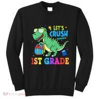 Let's Crush 1st Grade T Rex Dinosaur Back To School Sweatshirt thumb 0