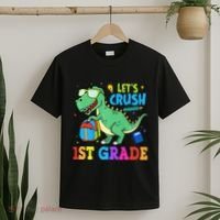 Let's Crush 1st Grade T Rex Dinosaur Back To School T-Shirt thumb 2