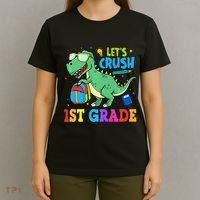 Let's Crush 1st Grade T Rex Dinosaur Back To School T-Shirt thumb 4