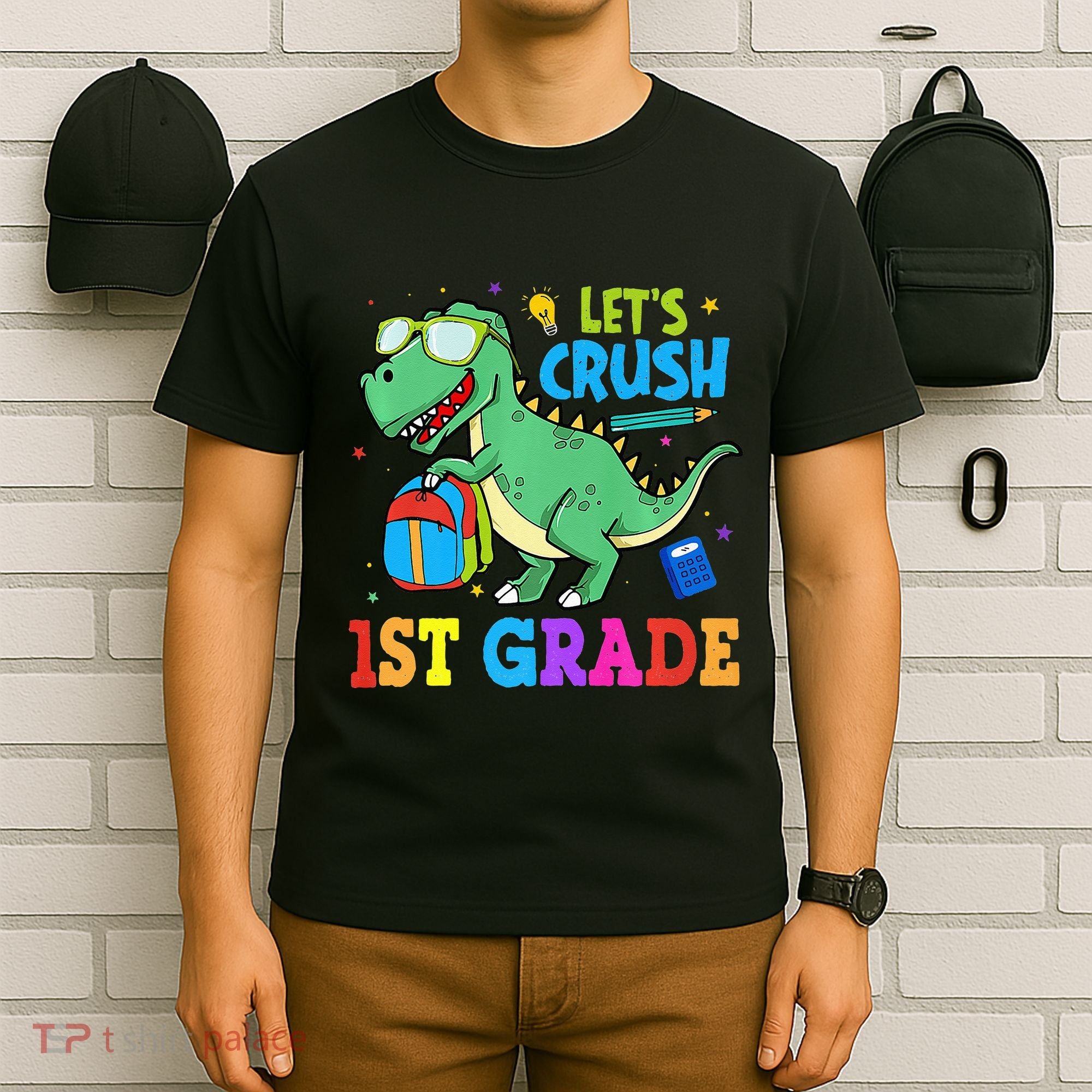Let's Crush 1st Grade T Rex Dinosaur Back To School T-Shirt