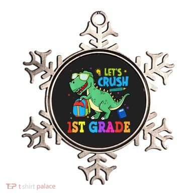 Let's Crush 1st Grade T Rex Dinosaur Back To School Ornament