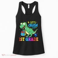 Let's Crush 1st Grade T Rex Dinosaur Back To School Women's Tank Top thumb 0