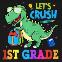 Let's Crush 1st Grade T Rex Dinosaur Back To School Women's Tank Top thumb 5