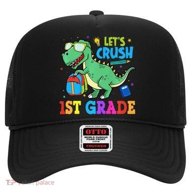 Let's Crush 1st Grade T Rex Dinosaur Back To School Hat