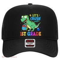 Let's Crush 1st Grade T Rex Dinosaur Back To School Hat thumb 0