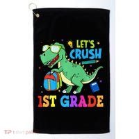 Let's Crush 1st Grade T Rex Dinosaur Back To School Golf Towel thumb 0