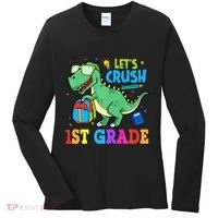 Let's Crush 1st Grade T Rex Dinosaur Back To School Women's Long Sleeve Shirt thumb 0