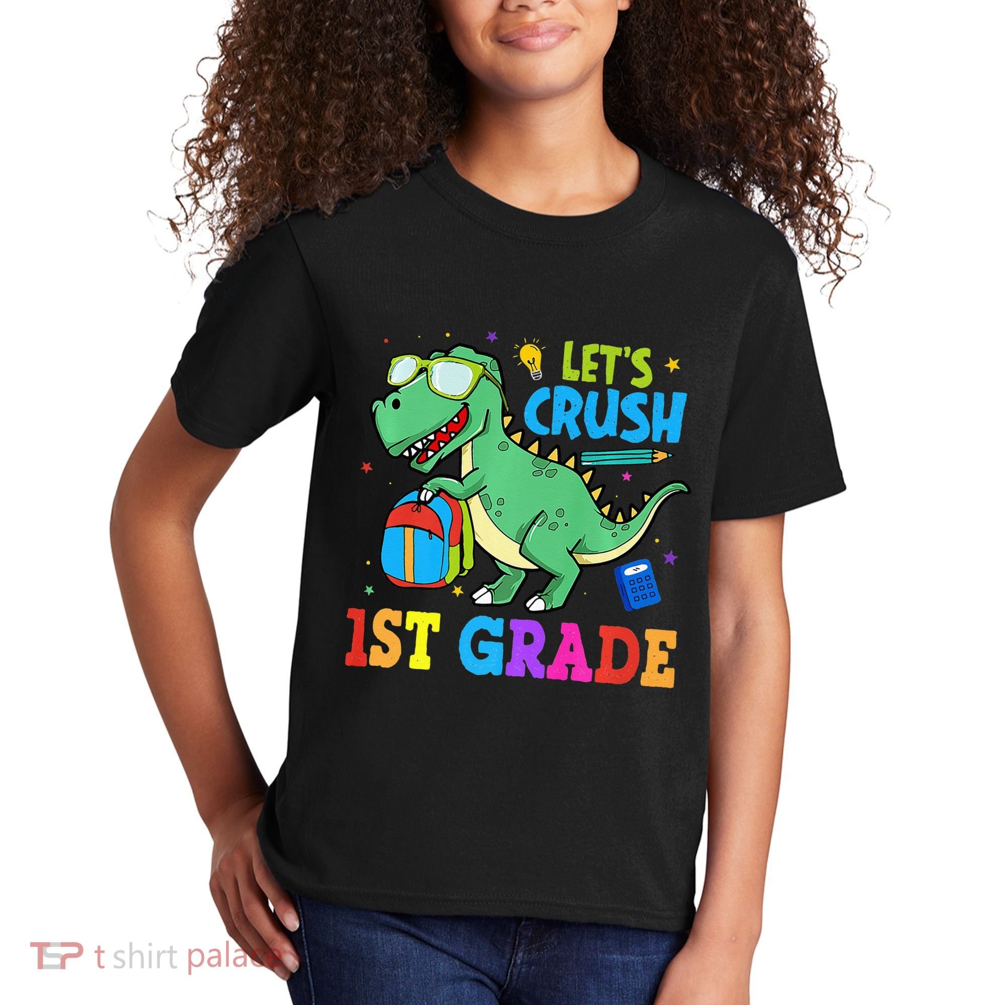 Let's Crush 1st Grade T Rex Dinosaur Back To School Kids T-Shirt