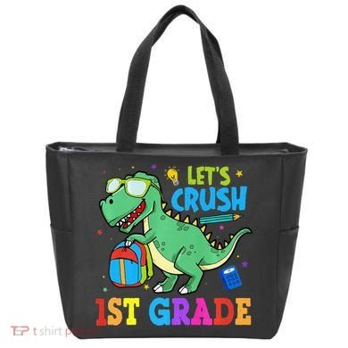 Let's Crush 1st Grade T Rex Dinosaur Back To School Tote Bag