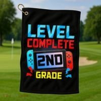 Level Complete 2nd Grade Video Game Last Day Of School Golf Towel thumb 1