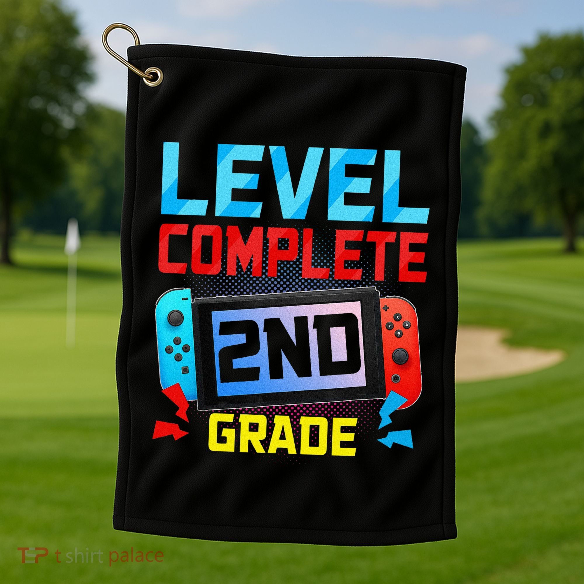 Level Complete 2nd Grade Video Game Last Day Of School Golf Towel