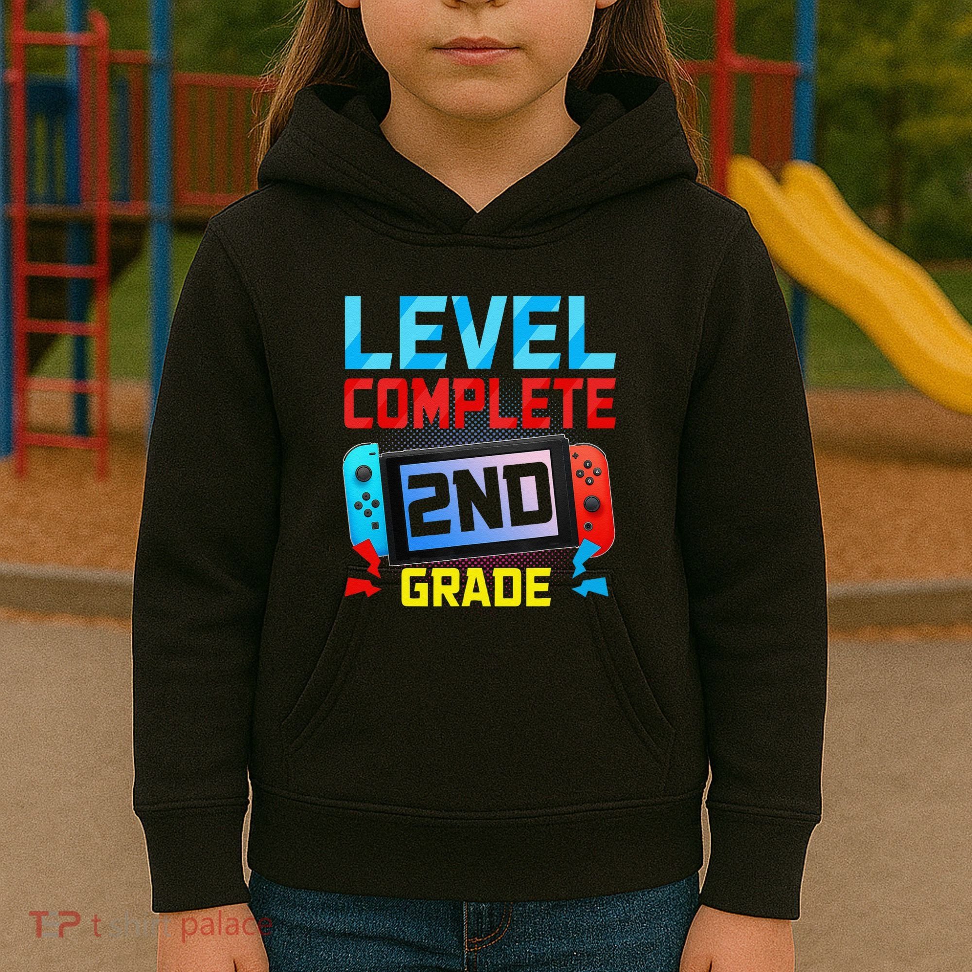 Level Complete 2nd Grade Video Game Last Day Of School Kids Hoodie