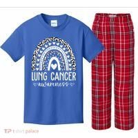 Lung Cancer Awareness We Wear White Lung Cancer Suuport Kids Plaid Pajama Set thumb 0