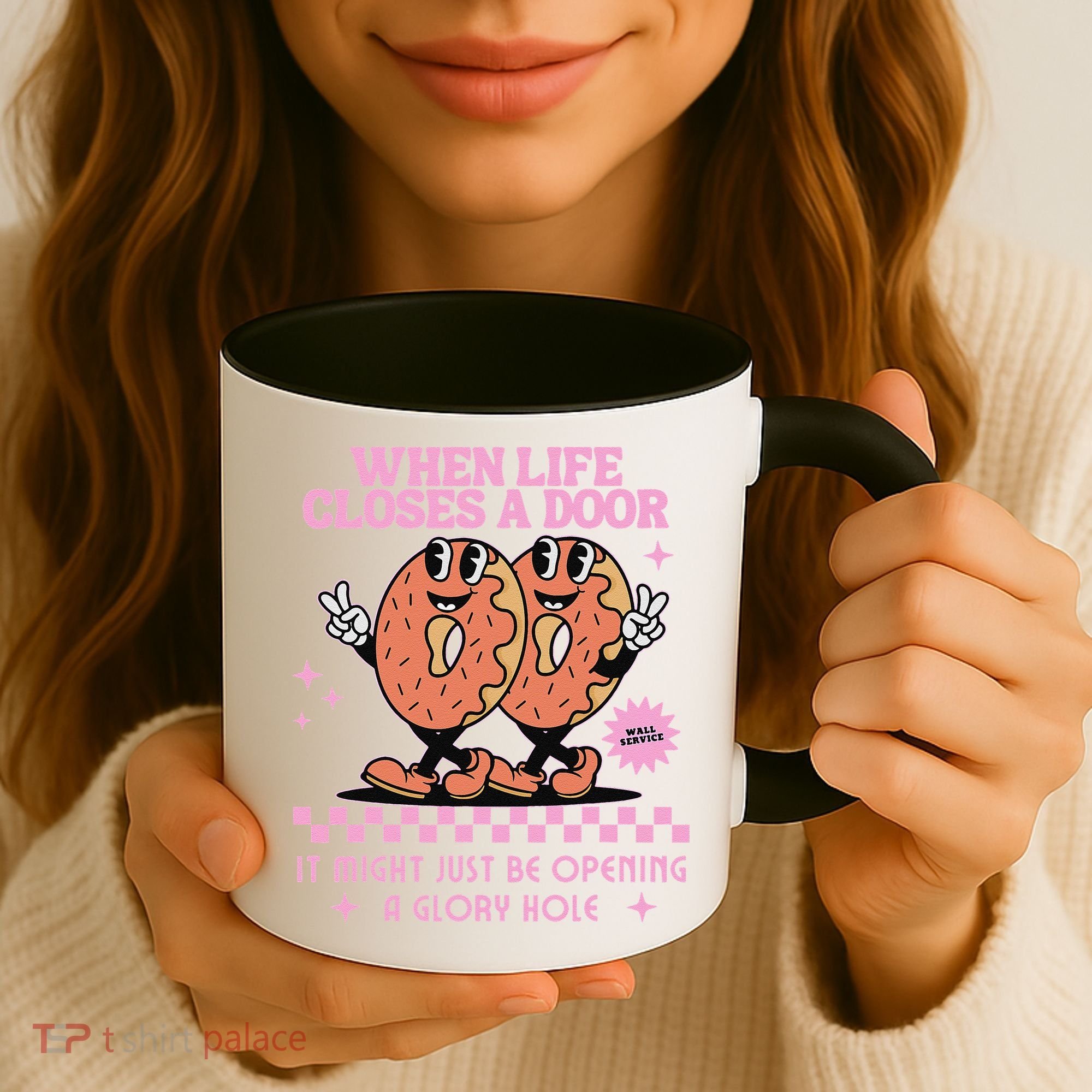 Life Closes A Door Funny Embarrassing Gag Glory Hole Meme Coffee Mug