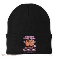 Life Closes A Door Funny Embarrassing Gag Glory Hole Meme Beanie thumb 0