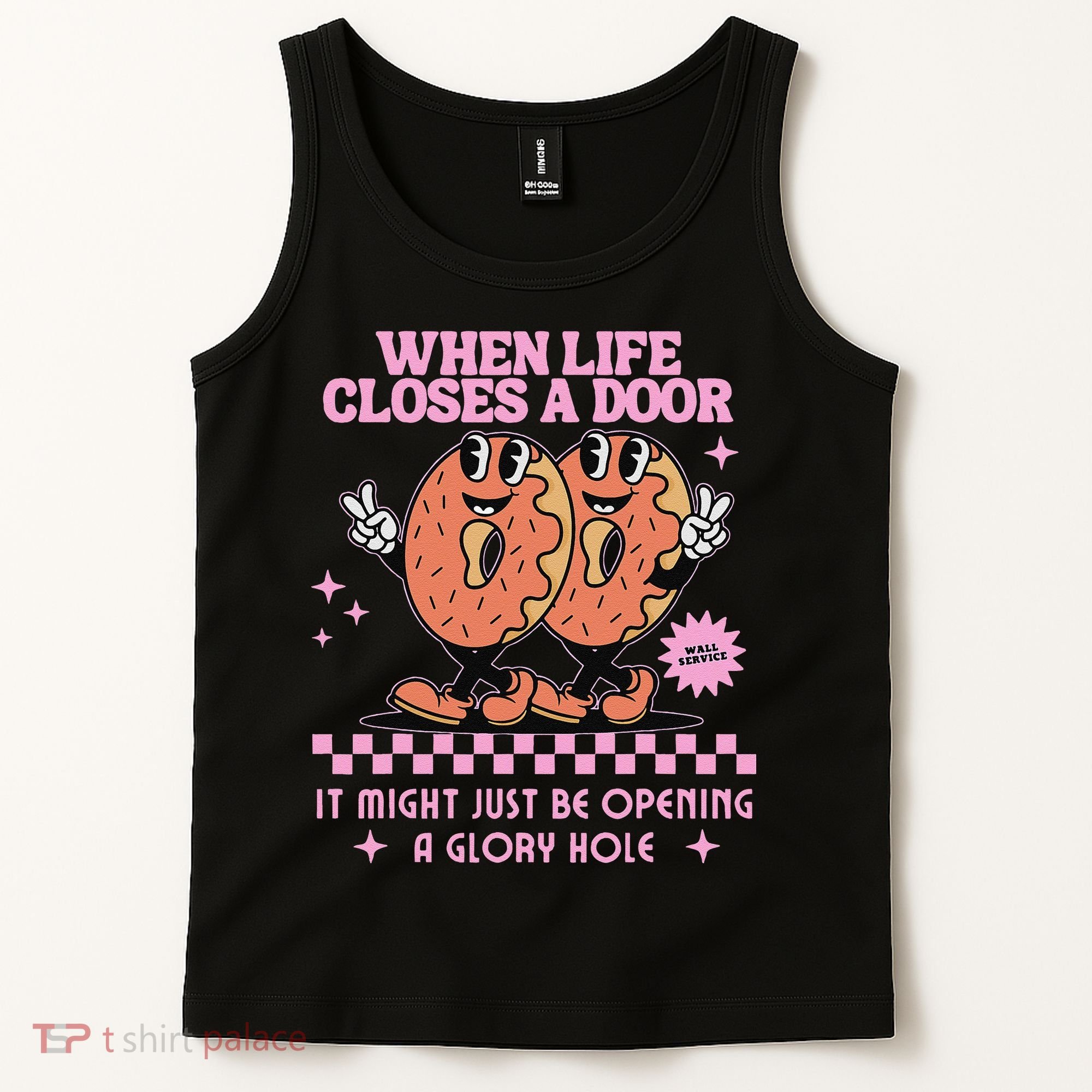 Life Closes A Door Funny Embarrassing Gag Glory Hole Meme Tank Top