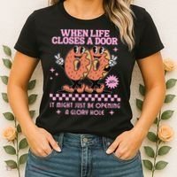 Life Closes A Door Funny Embarrassing Gag Glory Hole Meme Women's T-Shirt thumb 2
