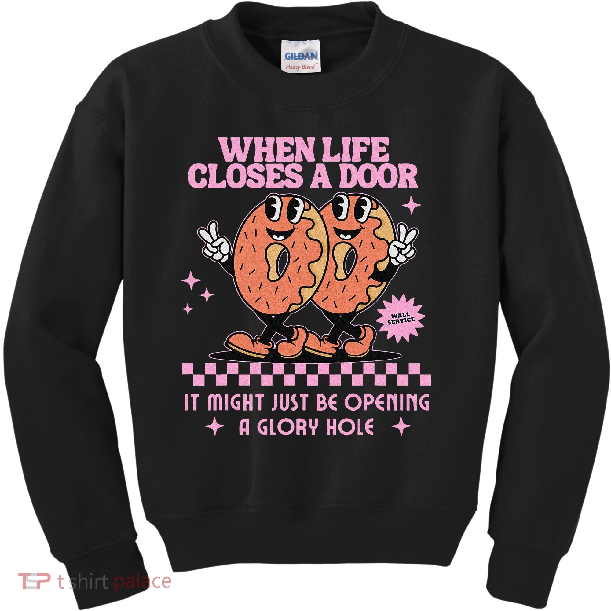Life Closes A Door Funny Embarrassing Gag Glory Hole Meme Kids Sweatshirt