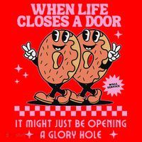 Life Closes A Door Funny Embarrassing Gag Glory Hole Meme Santa Hat thumb 1