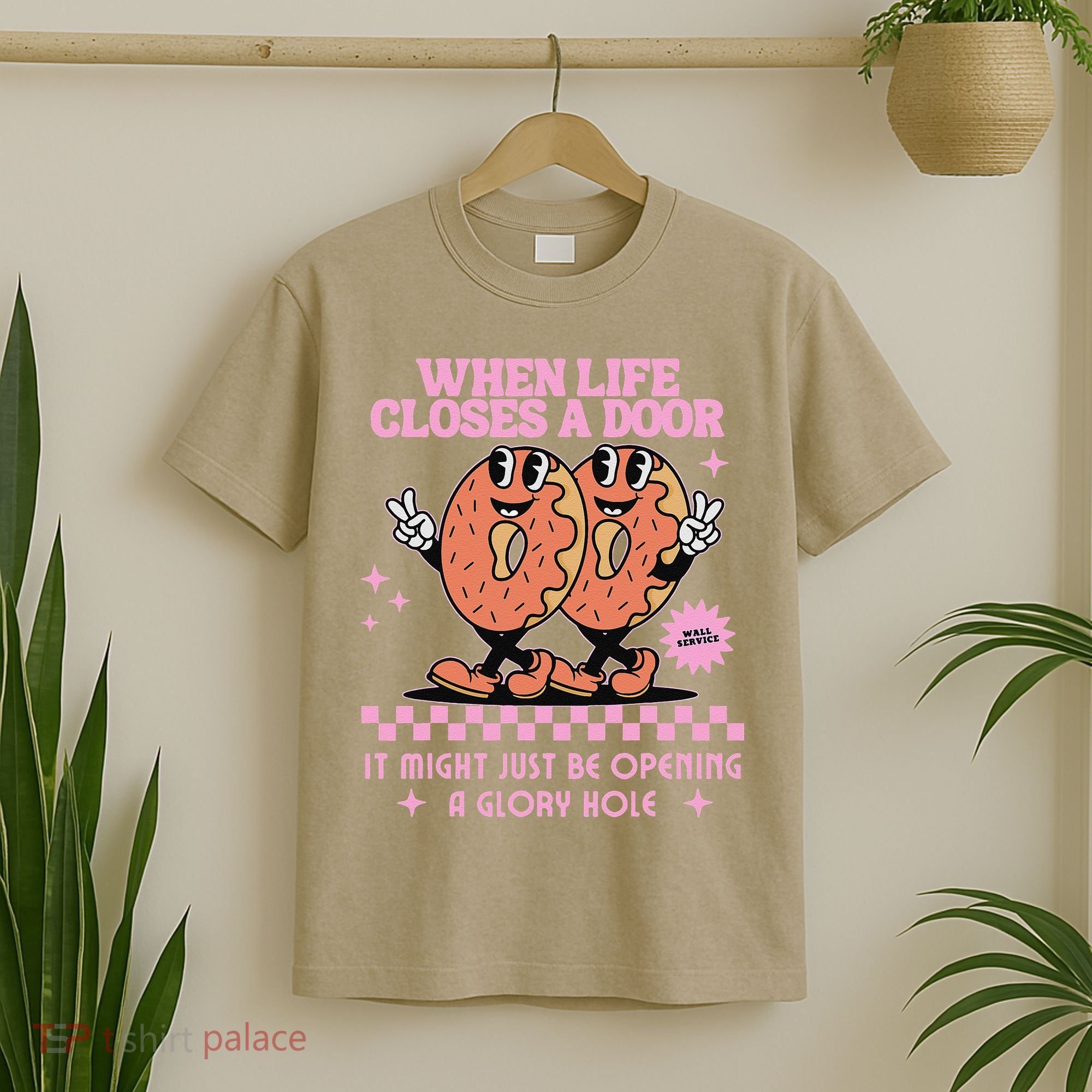 Life Closes A Door Funny Embarrassing Gag Glory Hole Meme T-Shirt