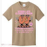 Life Closes A Door Funny Embarrassing Gag Glory Hole Meme Kids T-Shirt thumb 0
