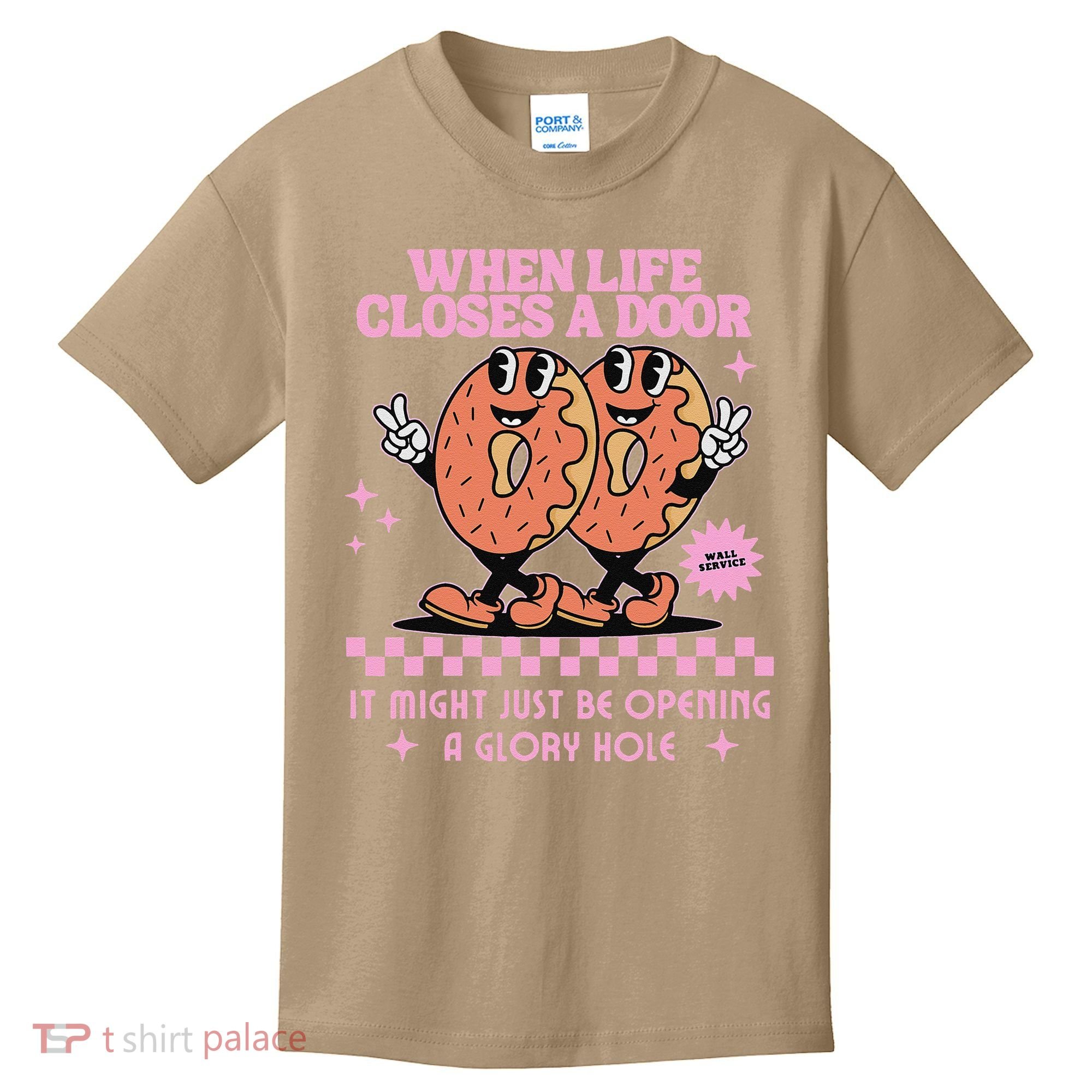 Life Closes A Door Funny Embarrassing Gag Glory Hole Meme Kids T-Shirt