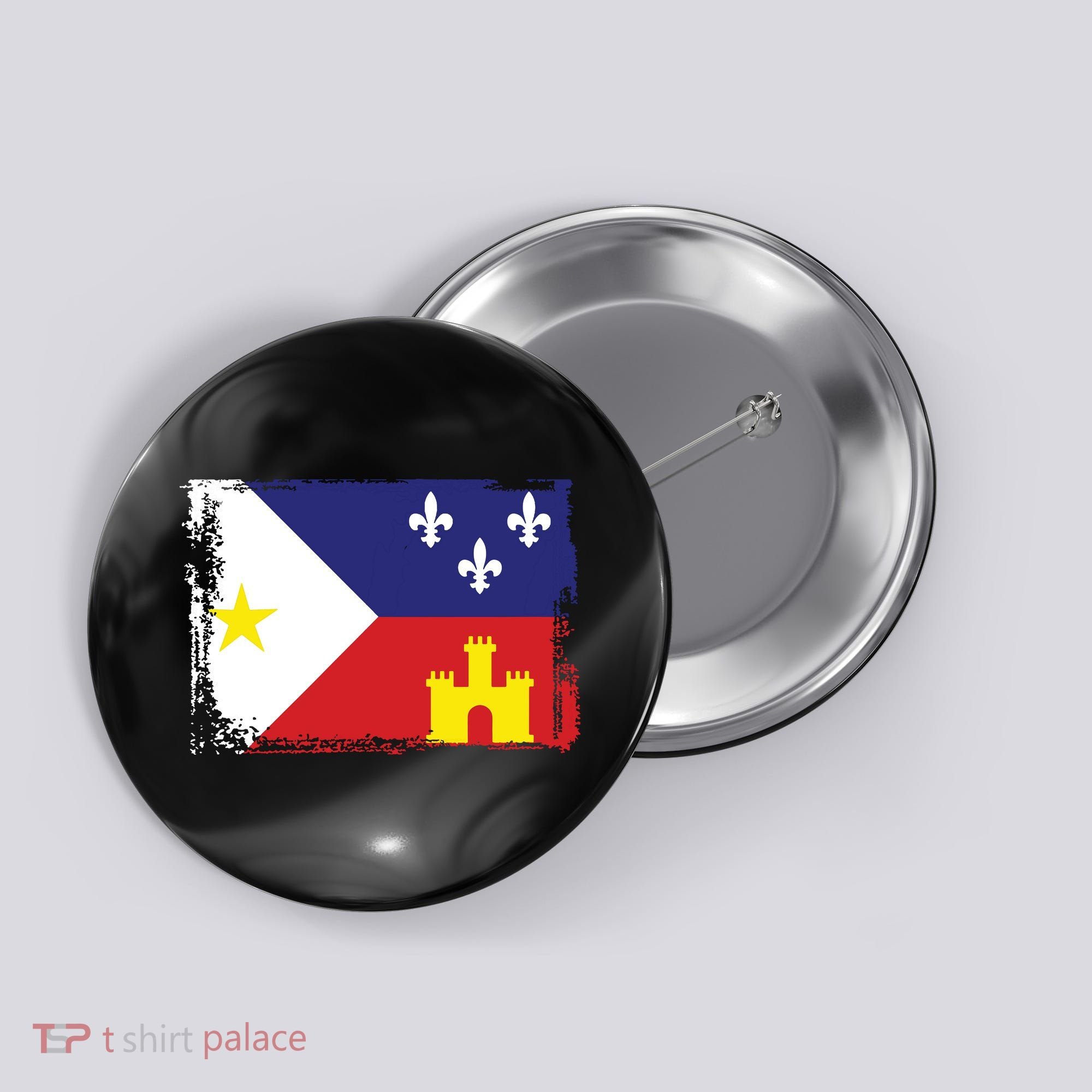 Louisiana Cajun Acadiana Flag Button